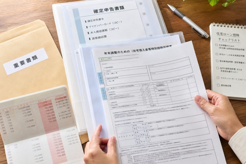  woodplus標準仕様のリビング内装。ライトオーク無垢フローリング・白い塗り壁・造作木製棚・ベージュソファ。自然光あふれる家族向け空間。